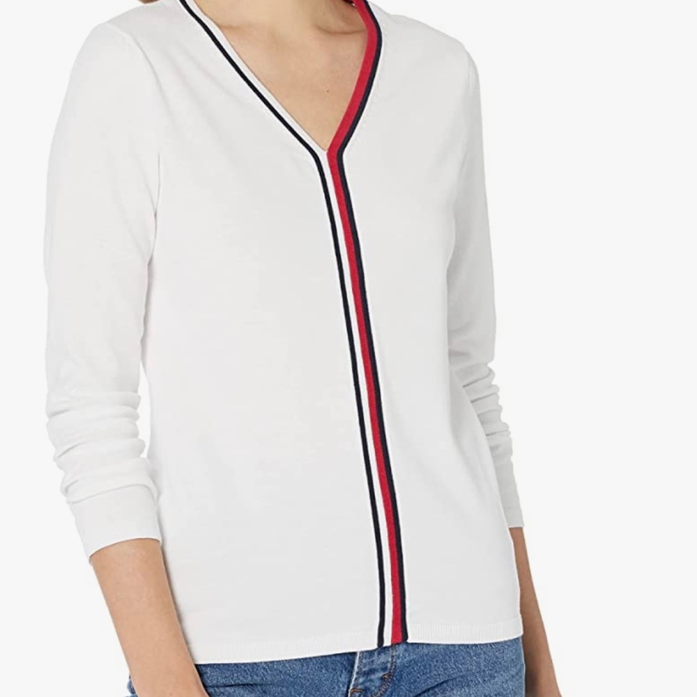 TOMMY HILFIGER CLASSIC V NECK SWEATER - Picture 1 of 5
